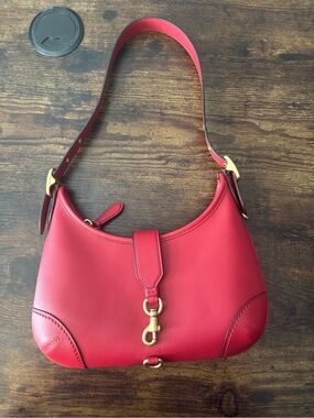 Coach Hampton Red Leather Shoulder Bag by